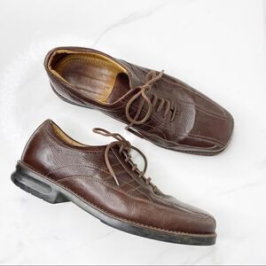 Sandro Moscoloni Leather Brown Lace Up Dress Shoes